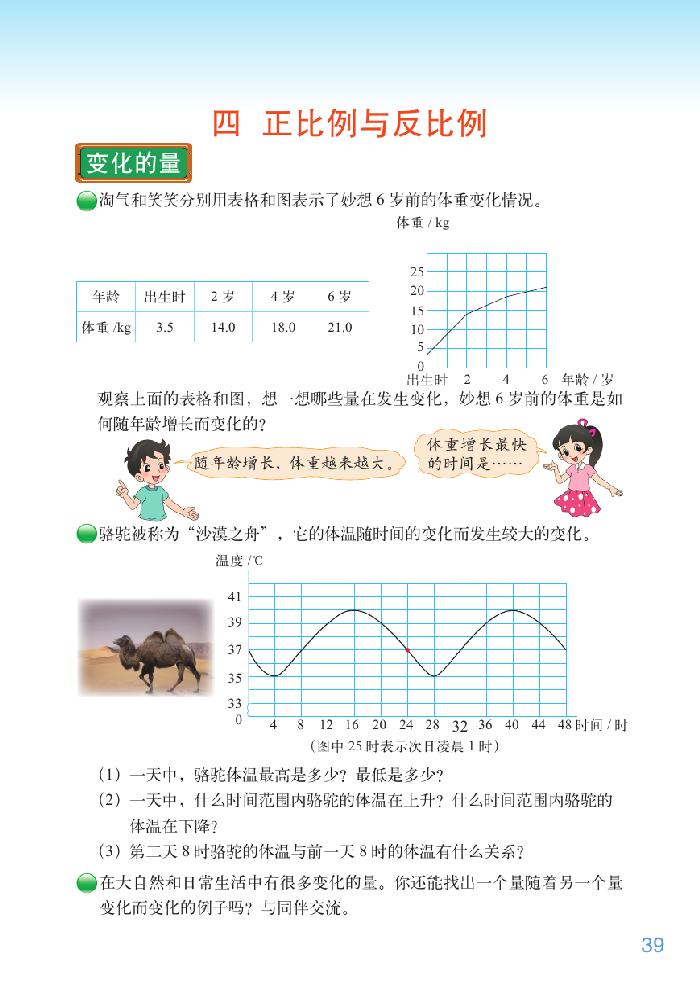 北师大版六年级数学下册四 正比例与反比例第0页