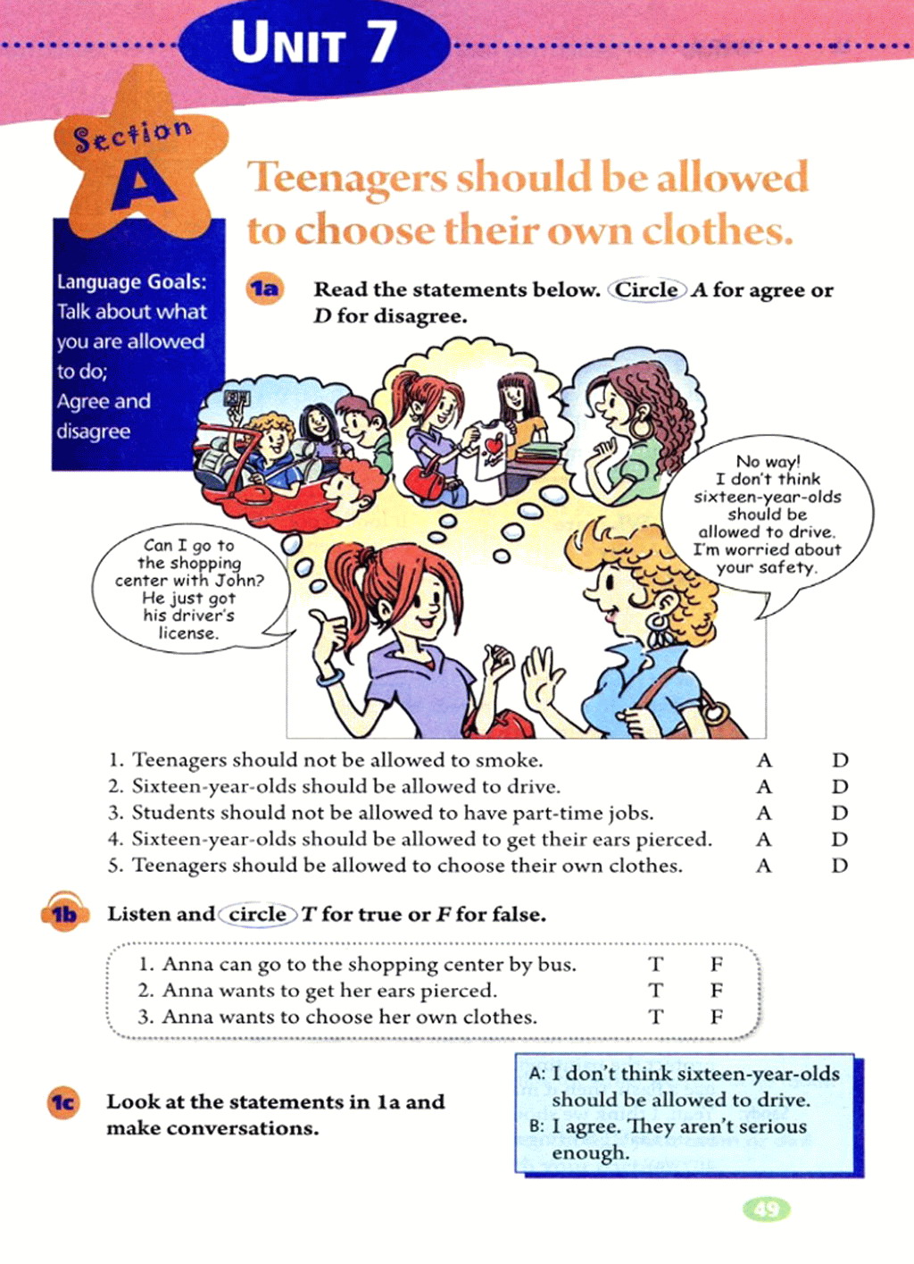 部编版九年级英语全册Unit 7 Teenagers should be allowed to choose their own cloth第0页