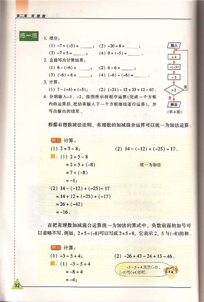 苏科版初中初一数学上册有理数的加法与减法第6页