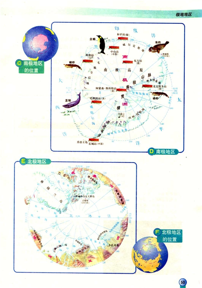 中图版初中地理初二地理下册极地地区第1页