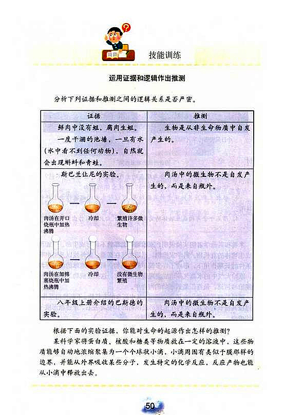 人教版初中初二生物下册地球上生命的起源第4页