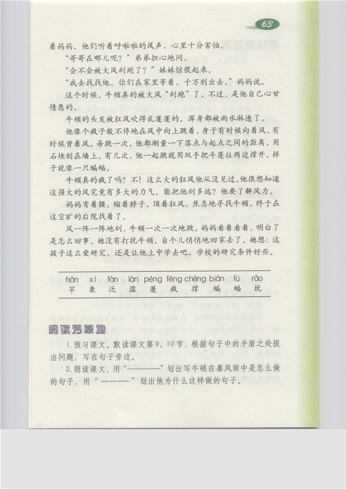 沪教版小学三年级语文上册牛顿在暴风雨中第0页