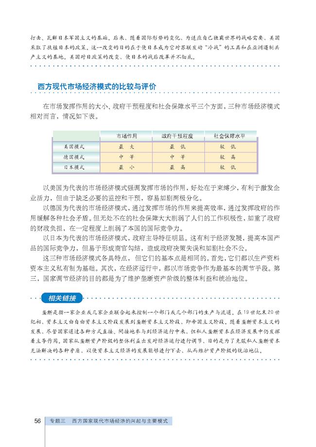 高三思想政治选修2(经济学常识)教材西方现代市场经济模式的比较与评价第0页