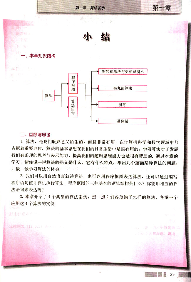 人教版高二数学必修三(2004A版)小结第0页