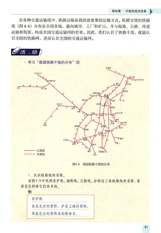 人教版初中地理初二地理上册逐步完善的交通运输网第5页