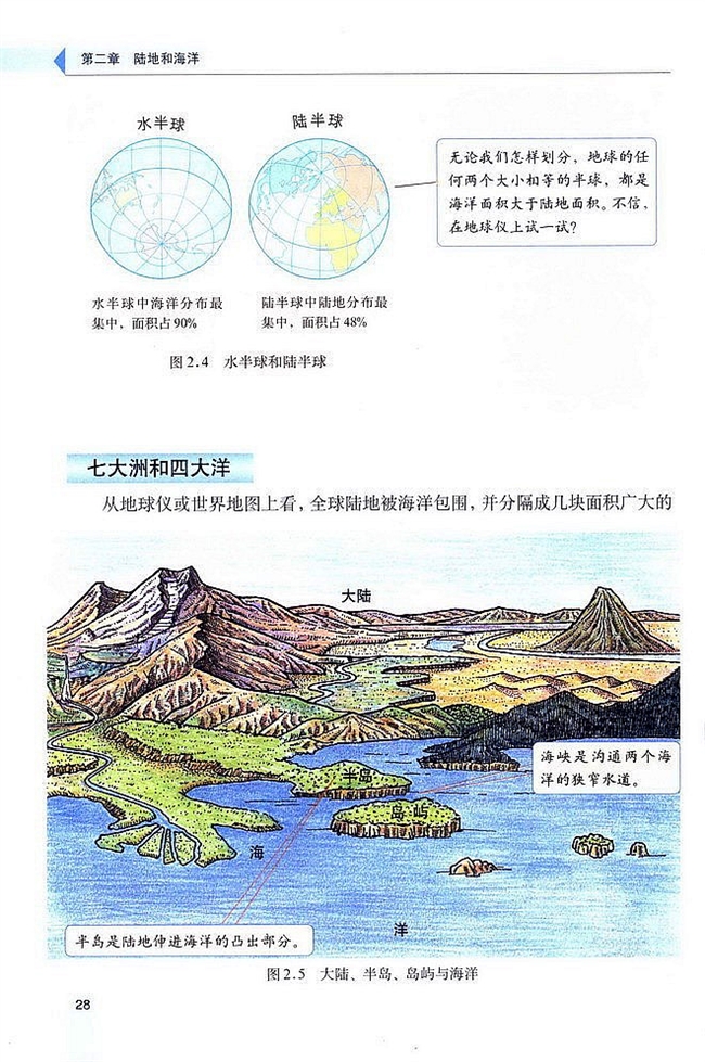 人教版初中地理初一地理上册大洲和大洋第2页