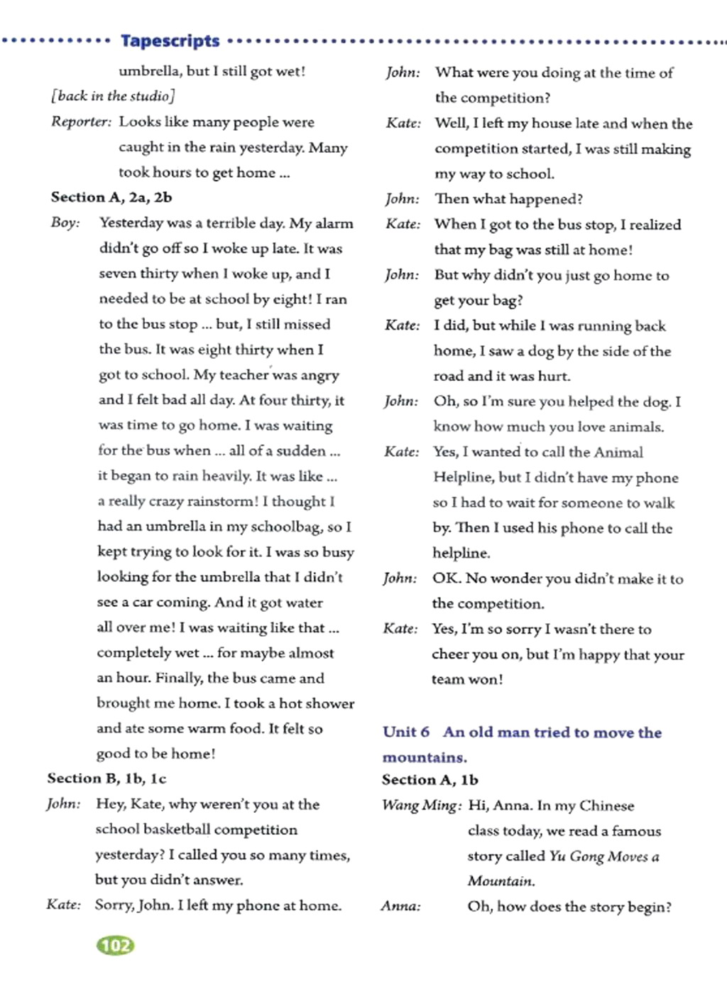 部编版八年级英语下册Tapescripts第5页