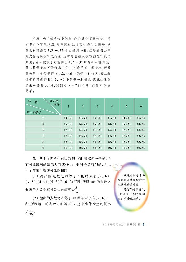 沪科版初中数学初三数学下册等可能情形下的概率计算第3页