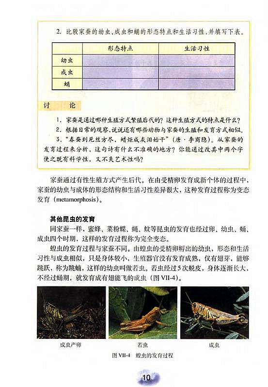 人教版初中初二生物下册昆虫的生殖和发育第2页