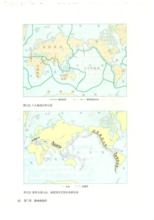 2012部编版七年级地理上册六大板块分布示意图第0页