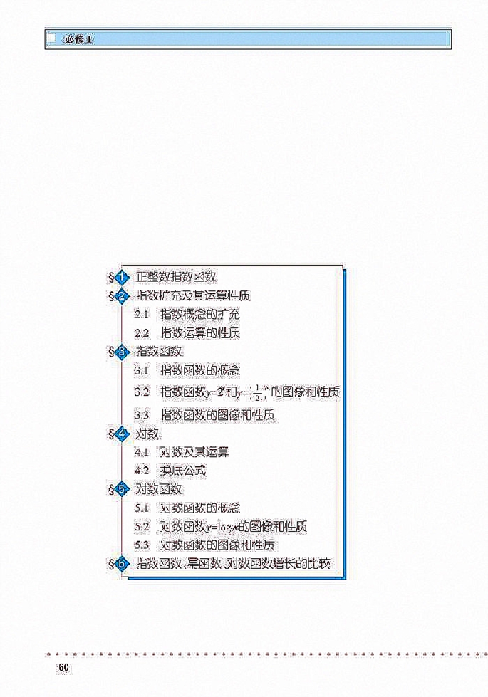 北师大版高中高一数学必修1指数函数和对数函数第0页