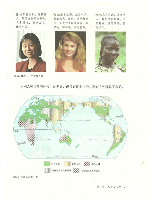 2012部编版七年级地理上册了解三大人种的主要分布地区第0页
