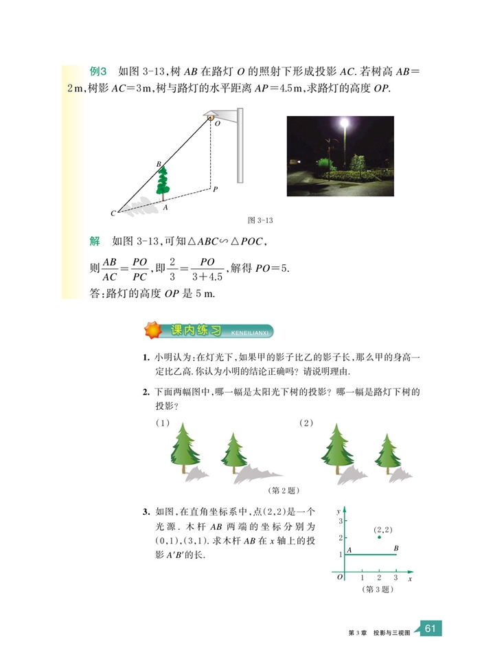 浙教版初中数学初三数学下册投影第5页