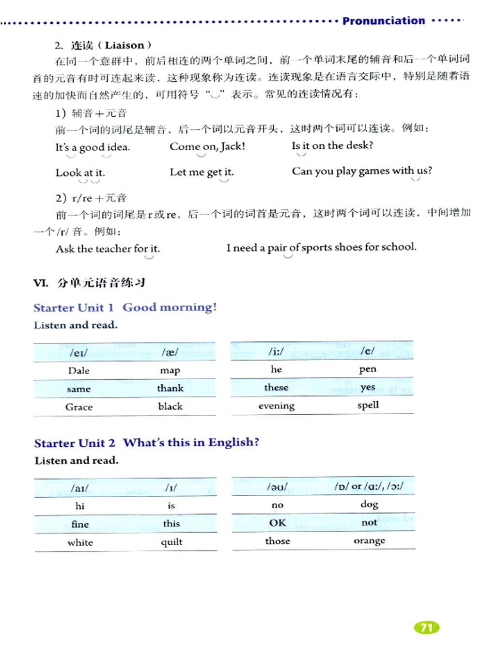 部编版七年级英语上册Phonetics第4页