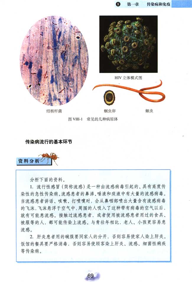 2013部编版八年级生物下册第一节 传染病及其免疫第0页