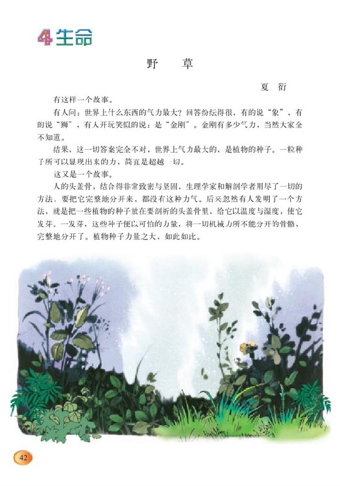 北师大版小学六年级语文下册生命第0页