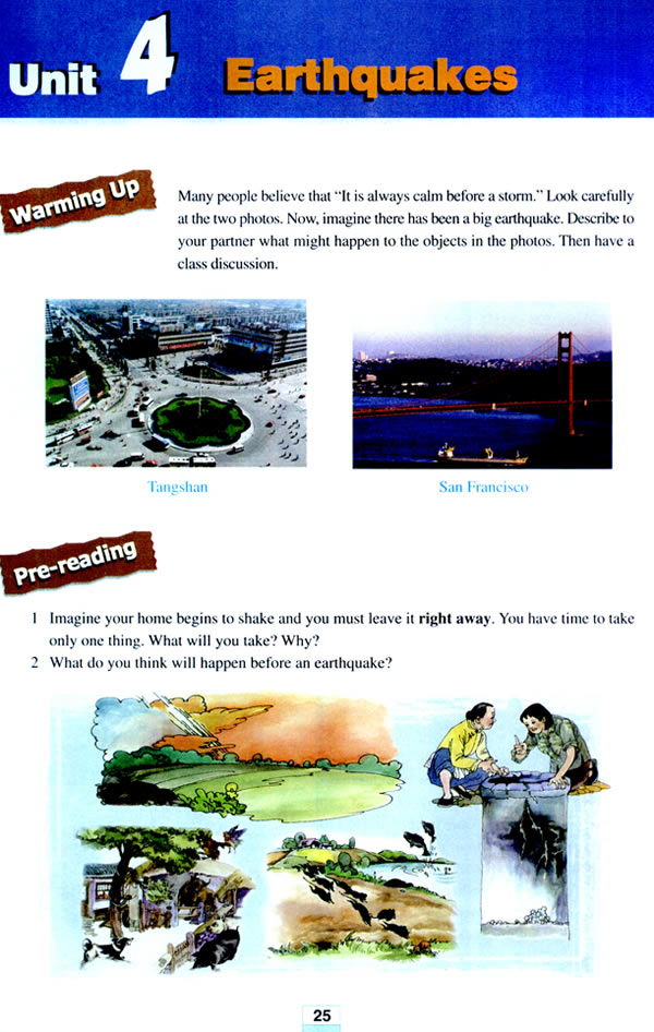 人教版高一英语必修一(2004)Unit 4 Earthquakes第0页