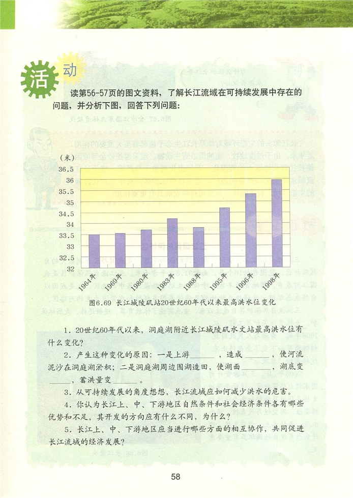 粤教版初中地理初二地理下册长江流域地区第13页