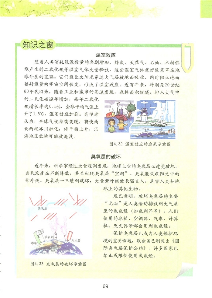 粤教版初中地理初一地理上册保护大气环境第1页