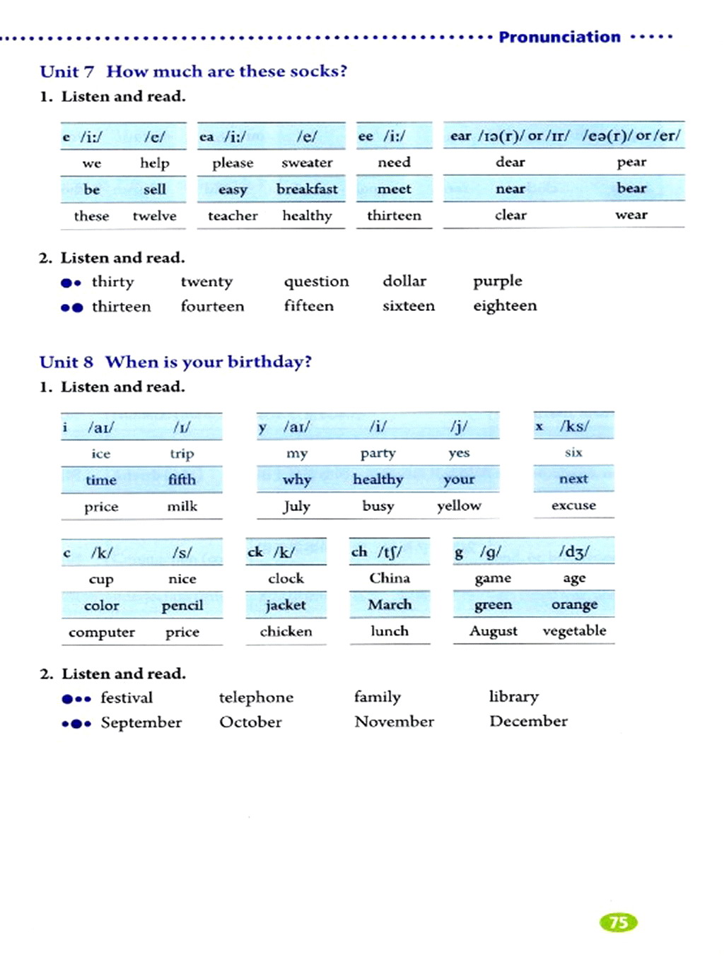 部编版七年级英语上册Phonetics第8页