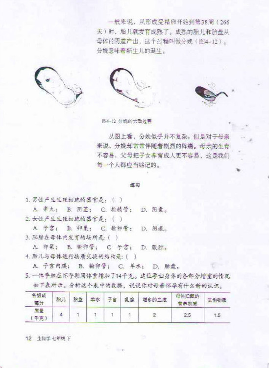 2012部编版七年级生物下册生殖过程第2页