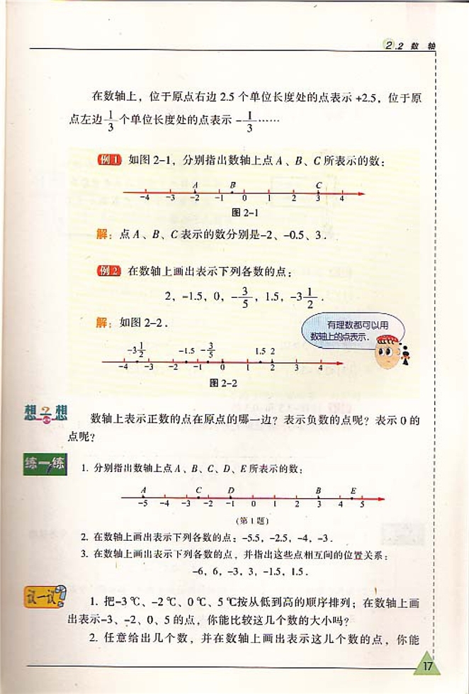 苏科版初中初一数学上册数轴第1页