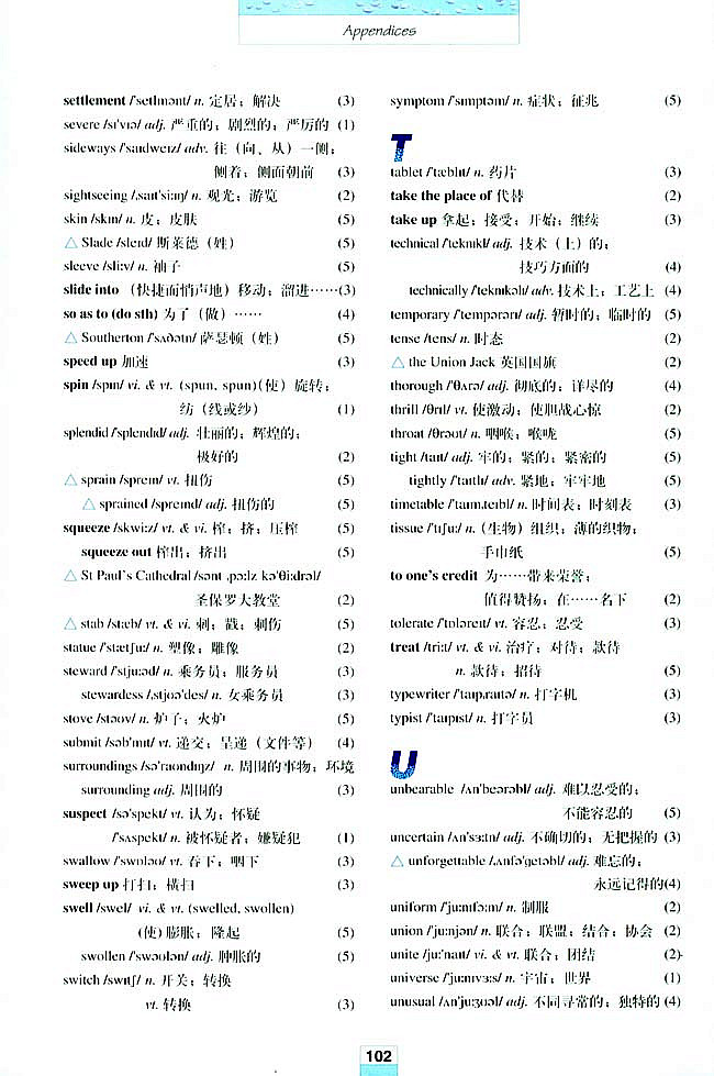 人教版高三英语必修五(2007)Vocabulary(词汇表)第5页