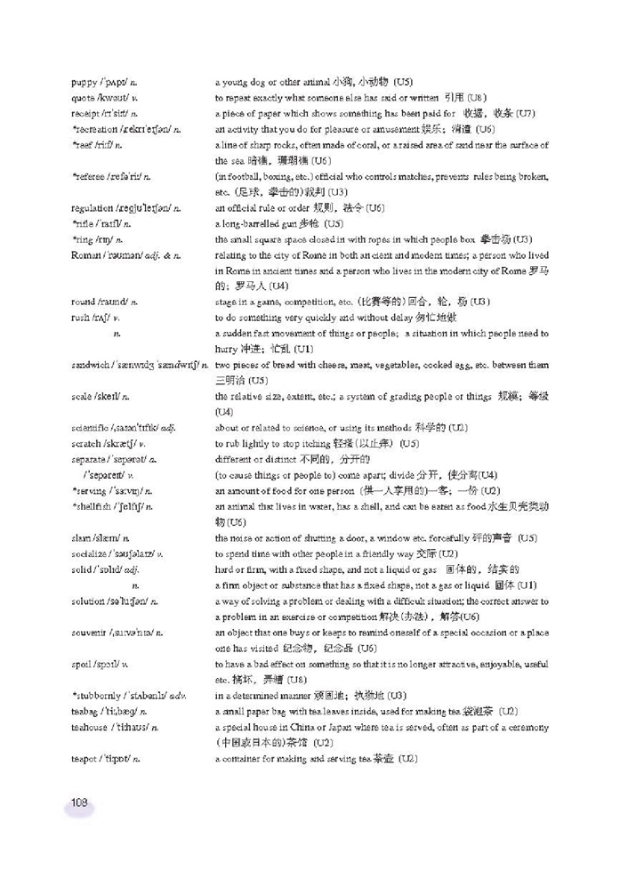 新世纪版高中高二英语上册Vocabulary (Ⅰ)第4页
