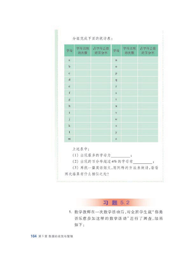 沪科版初中数学初一数学上册数据的整理第4页