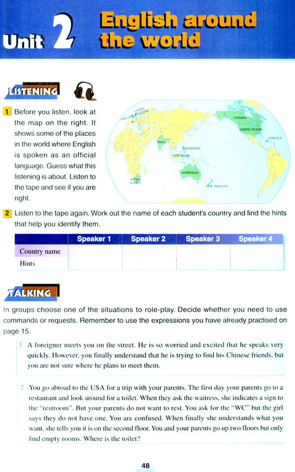 人教版高一英语必修一(2004)Unit 2 English around the world第0页