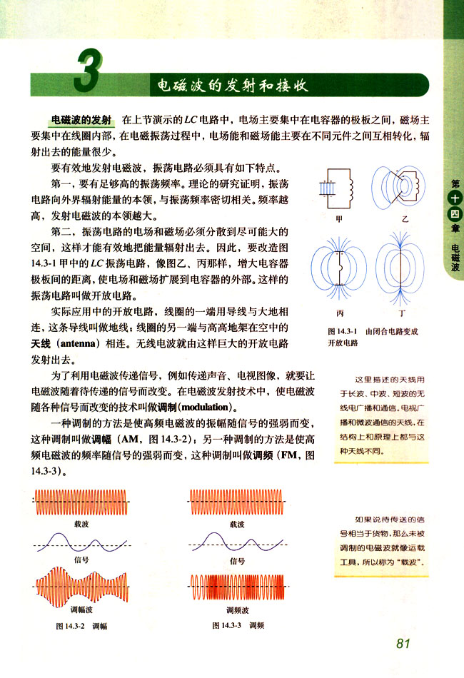 人教版高三物理选修3-43 电磁波的发射和接收第1页