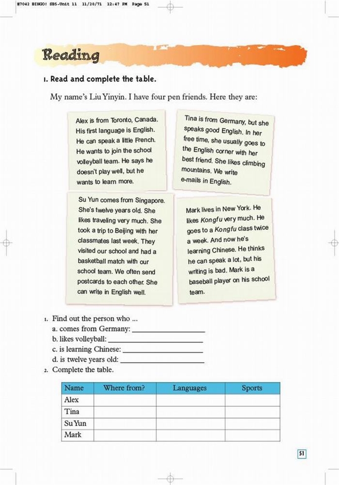 北师大版小学六年级英语下册Review 2第6页