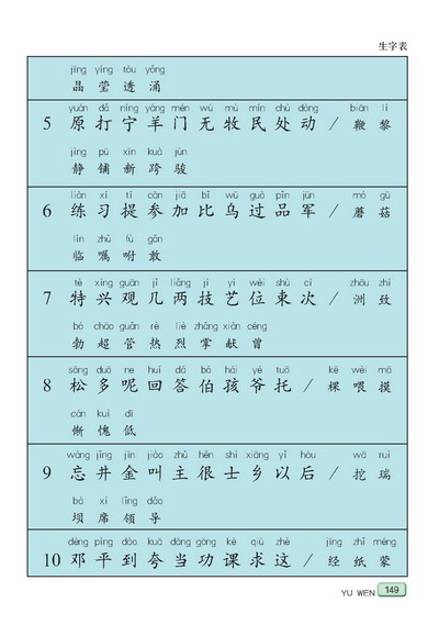 苏教版小学一年级语文下册练习第5页