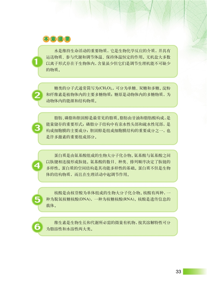 沪科版高中高一生命科学生命科学（第一册）生物体中的有机化合物第13页