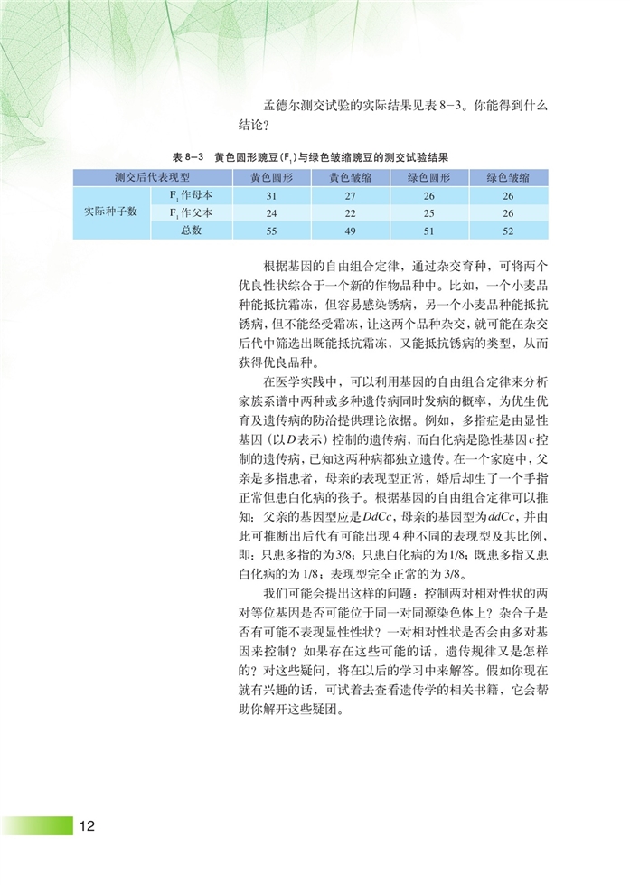 沪科版高中高三生命科学生命科学（第三册）遗传规律第10页