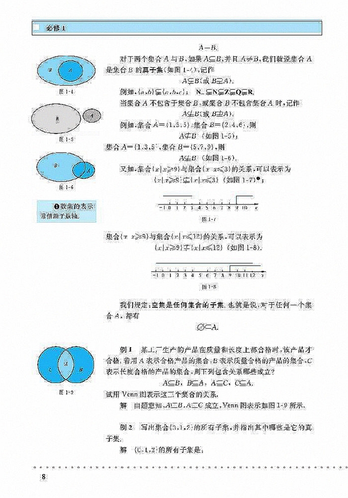 北师大版高中高一数学必修1集合的基本关系第1页