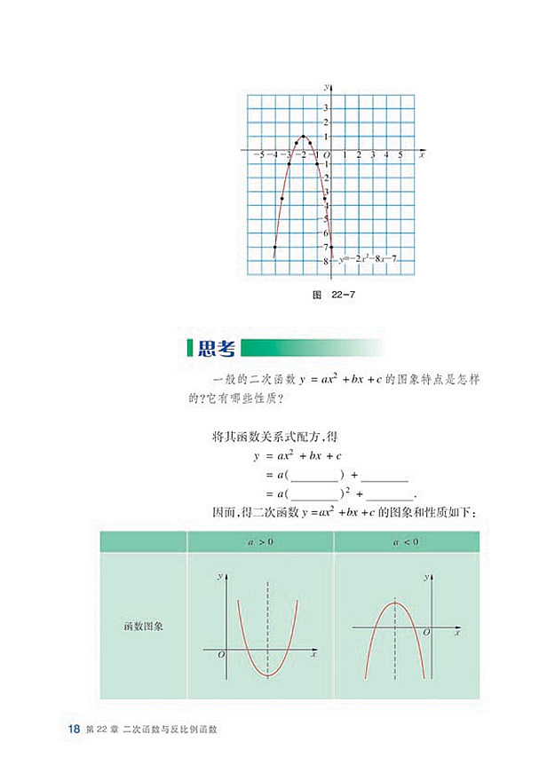 沪科版初中数学初三数学上册二次函数y=ax^2+bx+c…第7页
