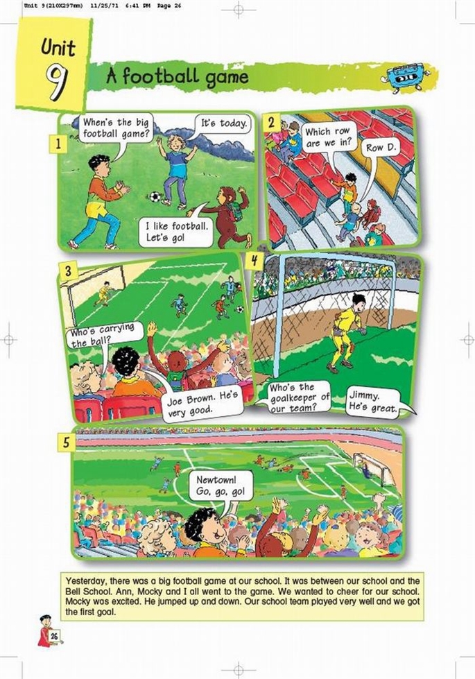 北师大版小学五年级英语下册A football game第0页
