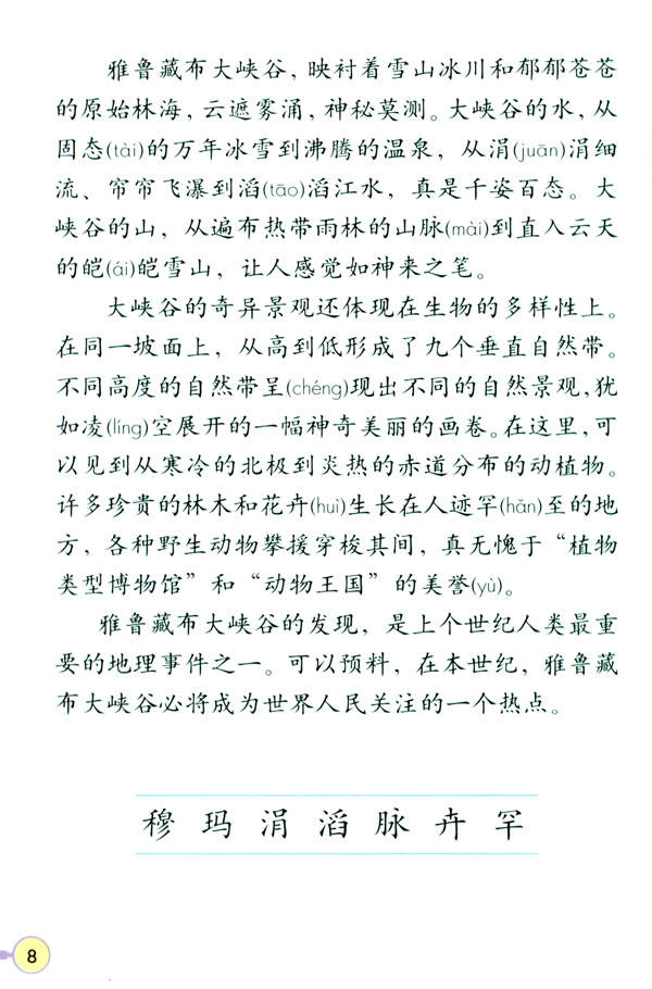人教版四年级语文上册2.雅鲁藏布大峡谷第2页