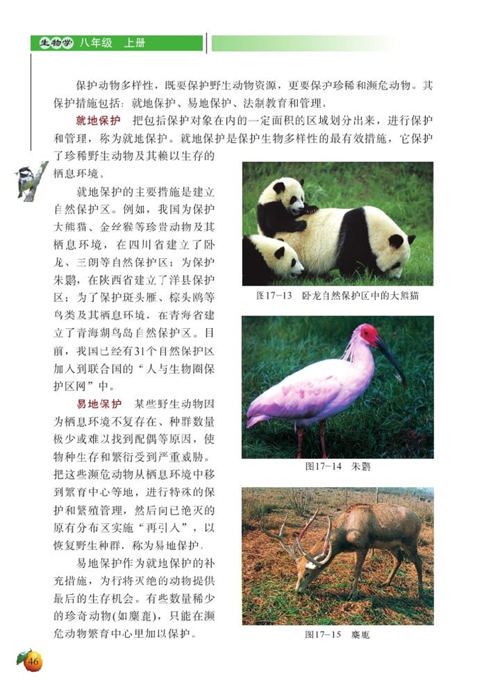 北师大版初中生物初二生物上册我国的动物资源及保护第5页