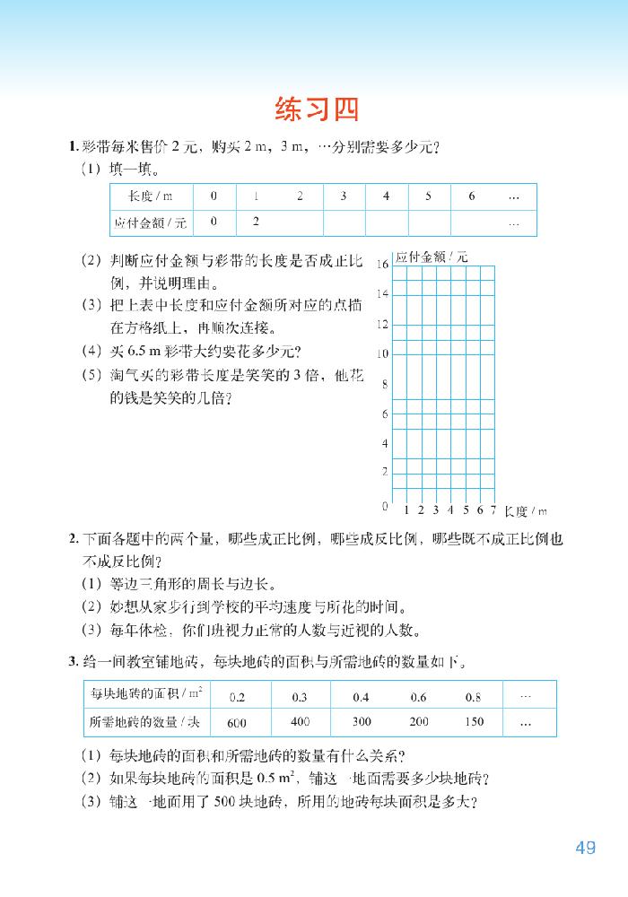 北师大版六年级数学下册四 正比例与反比例第10页