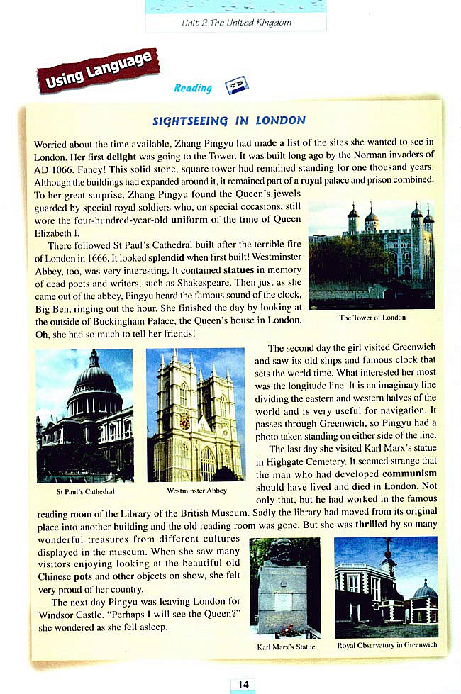 人教版高三英语必修五(2007)Unit 2 The United Kingdom第5页