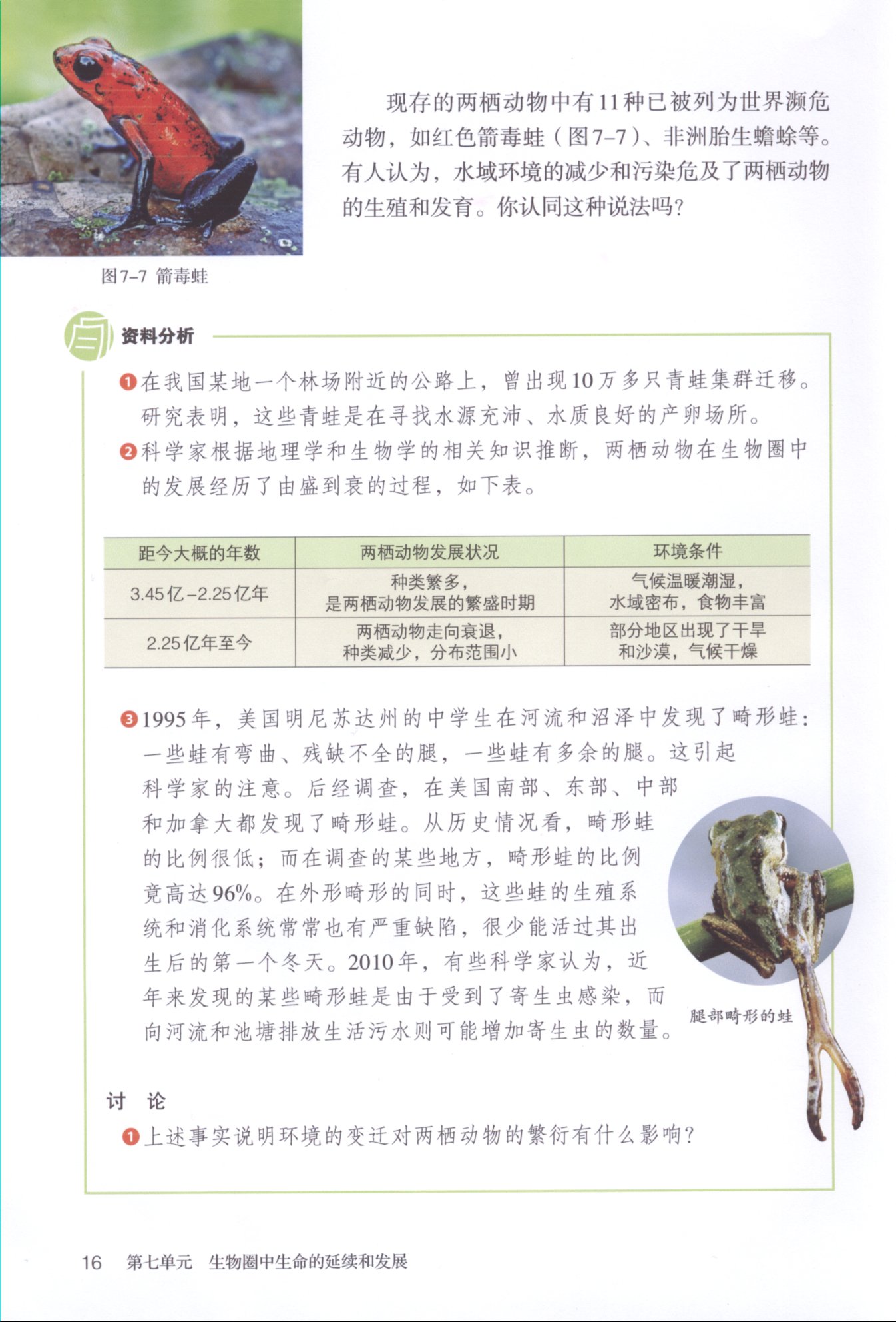 2013部编版八年级生物下册两栖动物的生殖发育与环境条件第1页