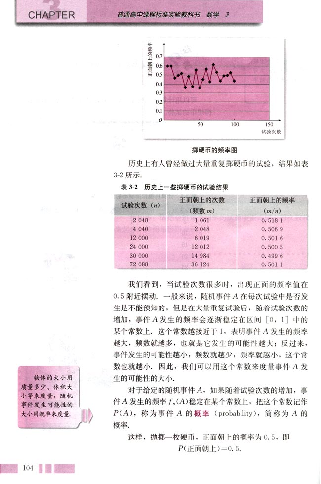 人教版高二数学必修三(2004A版)3.1.1 随机事件的概率第4页