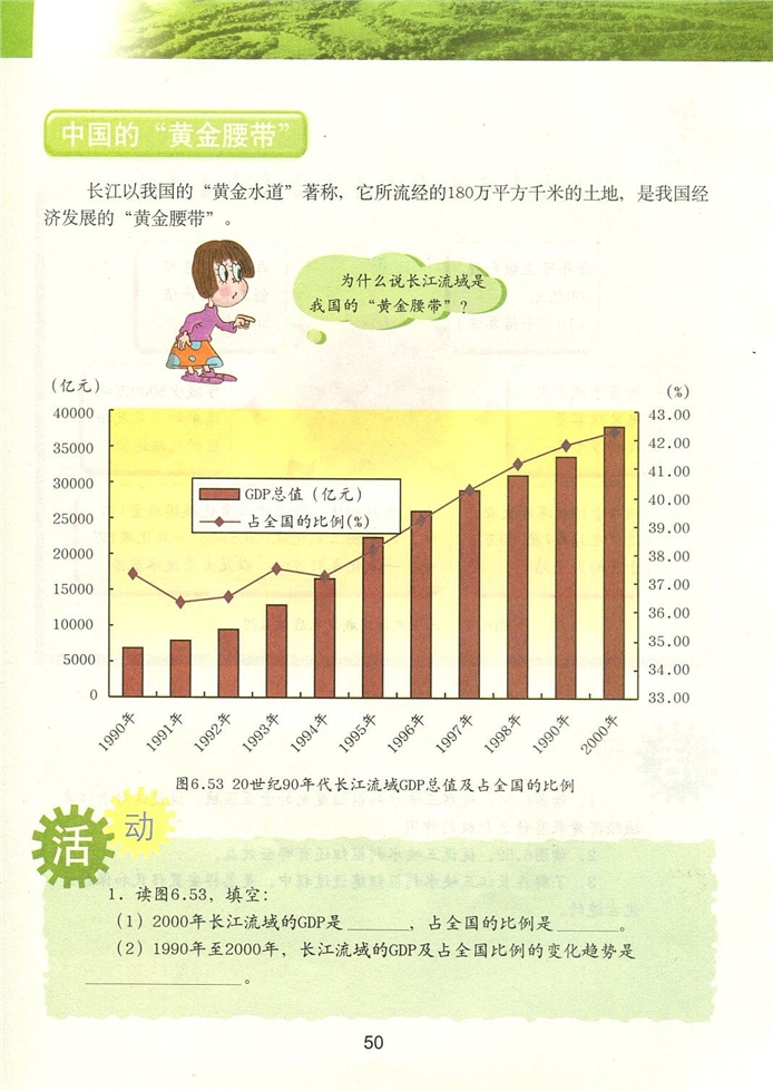 粤教版初中地理初二地理下册长江流域地区第5页