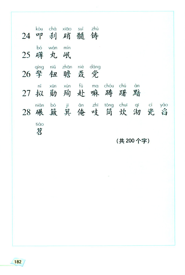 人教版五年级语文上册生字表（一）第3页