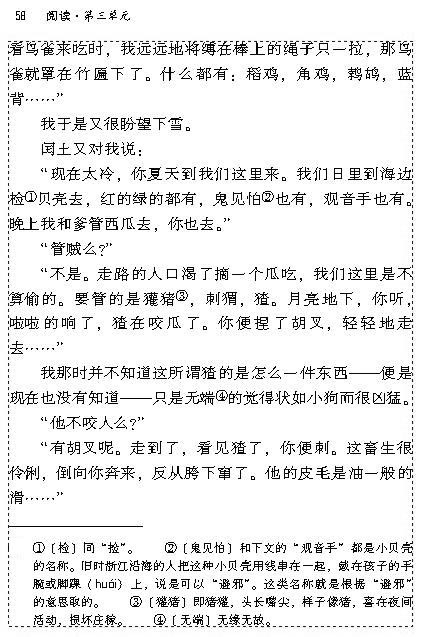 人教版九年级语文上册9　故乡 鲁迅第4页