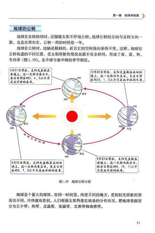 人教版初中地理初一地理上册地球的运动第2页