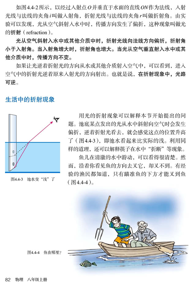 2012部编版八年级物理上册探究光折射时的特点第0页