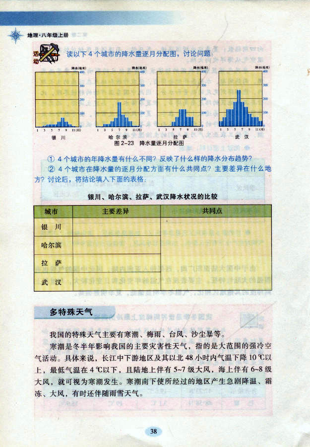 湘教版初中地理初二地理上册中国的气候第10页